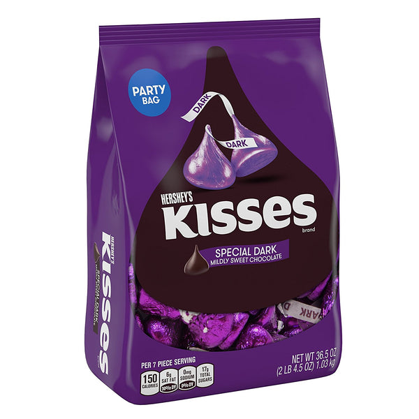 Caramelo de chocolate amargo especial Hershey's Kisses de 36.5 oz