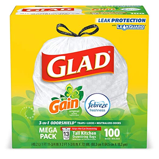 100-Count of 13-Gallon Glad OdorShield Trash Bags