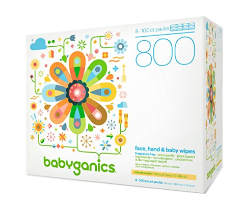 800 Babyganics Fragrance-Free Face Hand and Baby Wipes