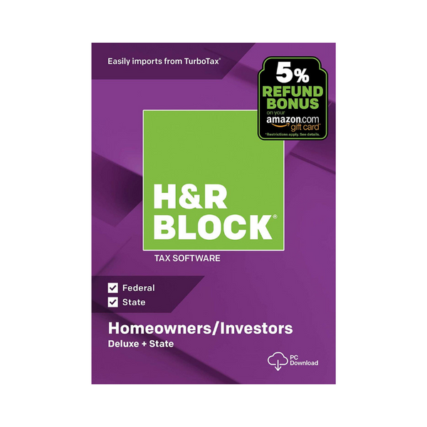 Software de Impuestos H&amp;R Block 2018: Deluxe + Estatal + Reembolso del 5% (Descarga Digital)