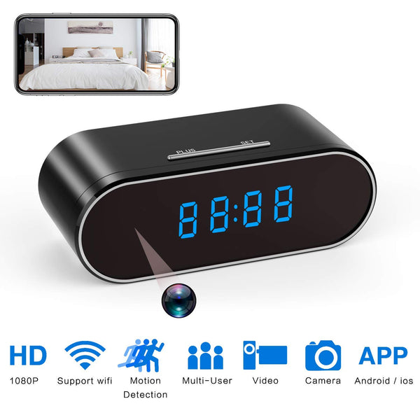 Hidden Spy Nanny Camera Alarm Clock With Night Vision And Loop Recording