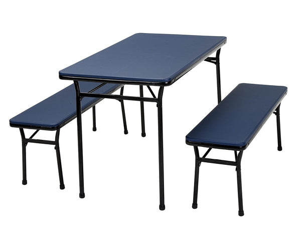 Cosco Products Juego de mesa para interior y exterior de 3 piezas y portón trasero de 2 bancos