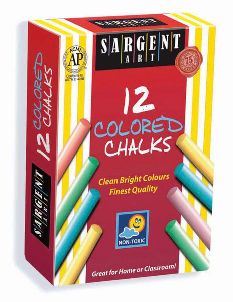 12-Count Colored Dustless Chalk