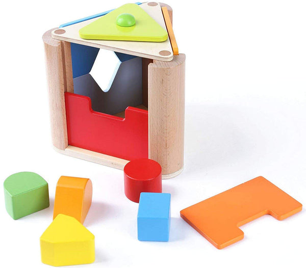 Babe Rock Wooden Shape Sorting Cube Toys Puzzle