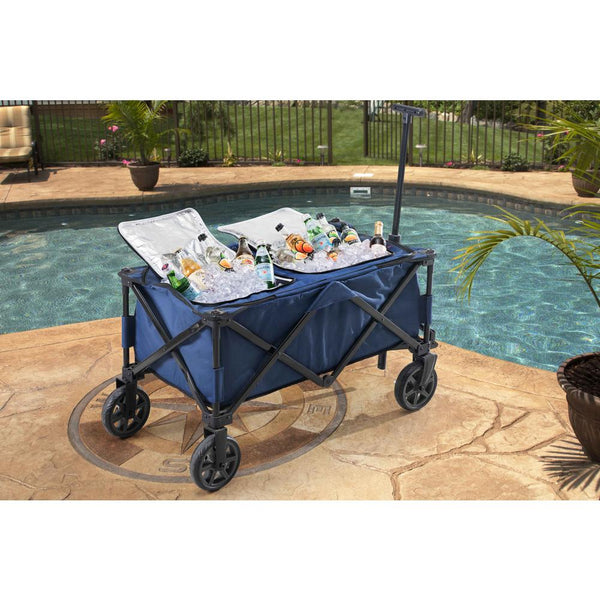 Wheeled collapsible beverage cooler