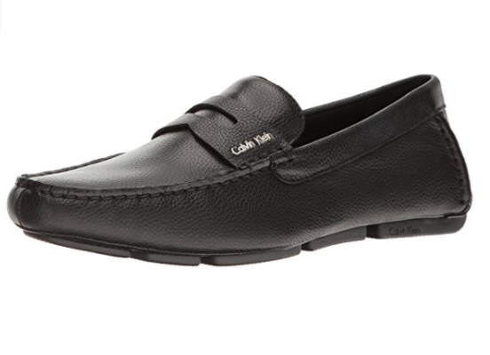 Calvin Klein men's leather slip-on loafers