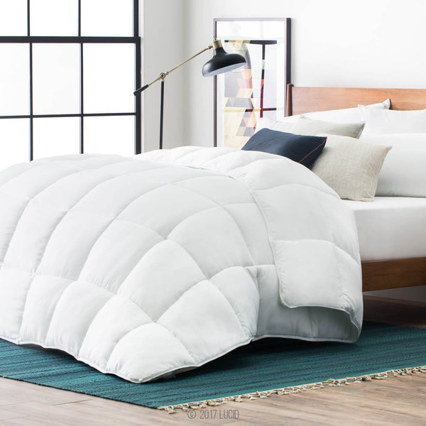 LUCID Down Alternative Comforter - Hypoallergenic - All Season - 400 GSM - Ultra Soft and Cozy