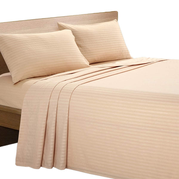 HollyHOME Twin Or Full Striped Embossed Hotel Collection Bed Sheet Sets (4 Styles)