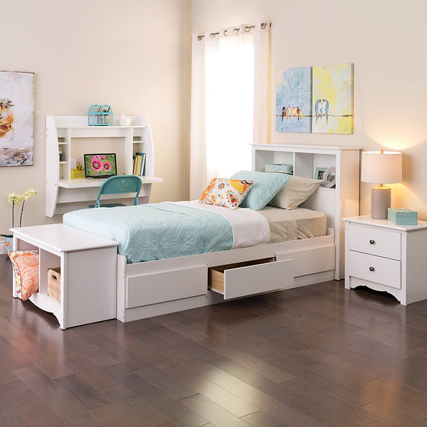 Prepac White Twin Mate's Platform Storage Bed with 3 Drawers