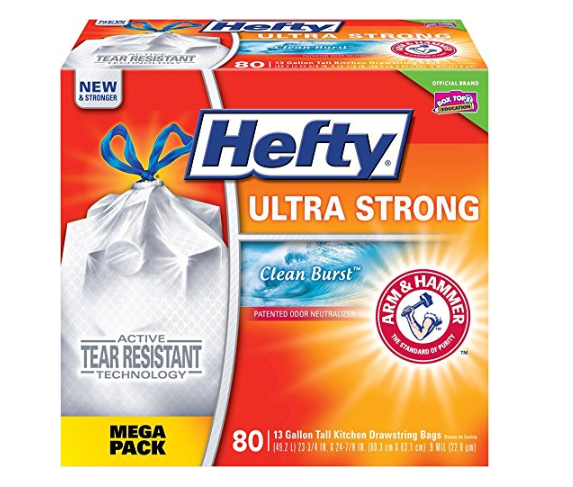 80 Hefty ultra strong garbage bags