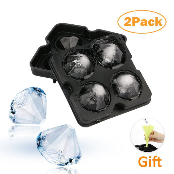 Pack of 2 diamond shaped silicone ice cube trays