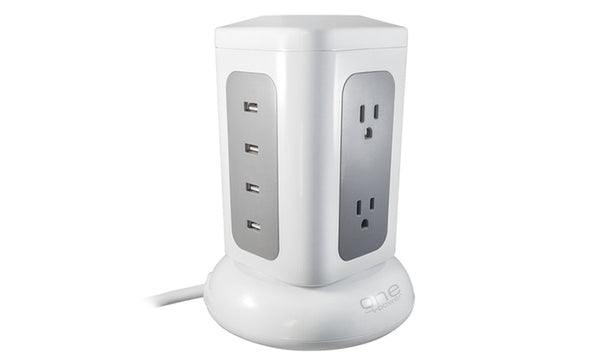 Protector contra sobretensiones de gran altura para torre de alimentación con 6 salidas y 4 USB