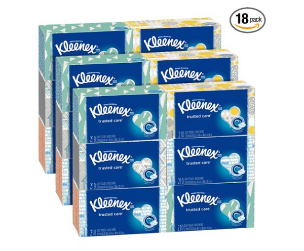 18 cajas de pañuelos Kleenex