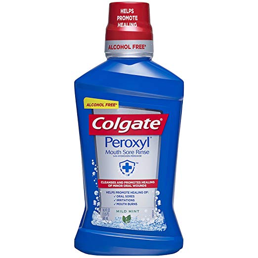 Enjuague para el dolor bucal con peroxilo Colgate de 16.9 onzas (menta suave)