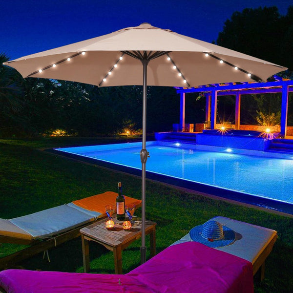 Patio umbrella with 32 LED lights