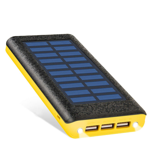 Paquete de batería de carga solar de 24000 mah con 3 puertos USB