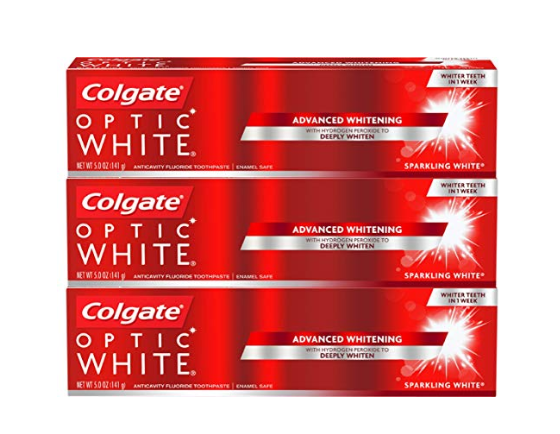 3 Colgate Optic White Whitening Toothpaste