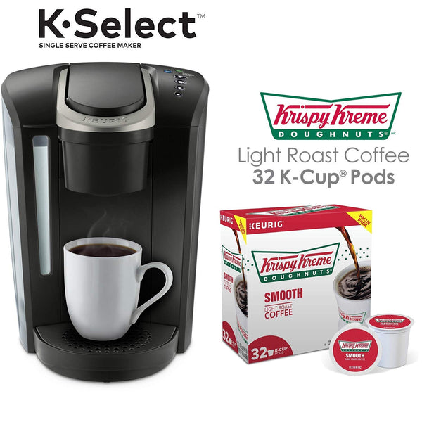 Cafetera Keurig K-Select de una sola porción, con 32 cápsulas K-Cup Krispy Kreme Light Roast