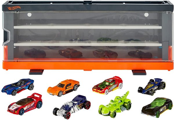 Hot Wheels Interactive Display Case With 8 Cars