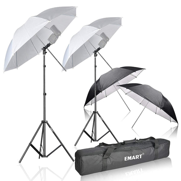 Photo Studio Double Off Camera Speedlight Flash Umbrella Kit