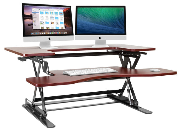 Preassembled sit/stand elevating desk