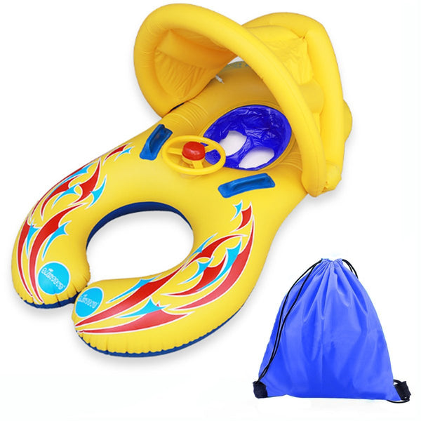 Baby pool float with mommy swim ring