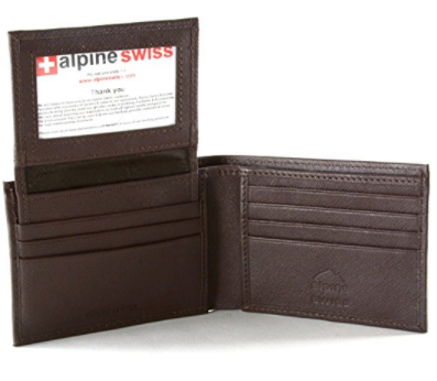 Alpine Swiss Men's Leather Bifold Wallets