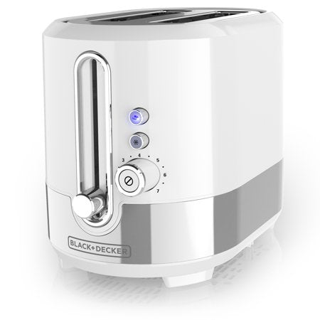 BLACK+DECKER 2-Slice Extra-Wide Slot Toaster, White