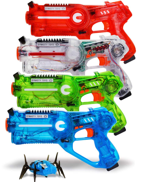 Set Of 4 Laser Tag Blasters and 1 Target Robot Bug