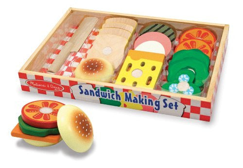 Melissa &amp; Doug Juego para hacer sándwiches de madera