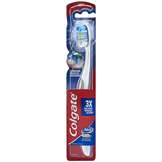 Colgate 360 ​​Total Advanced cepillo de dientes de cabeza completa, suave (paquete de 1)