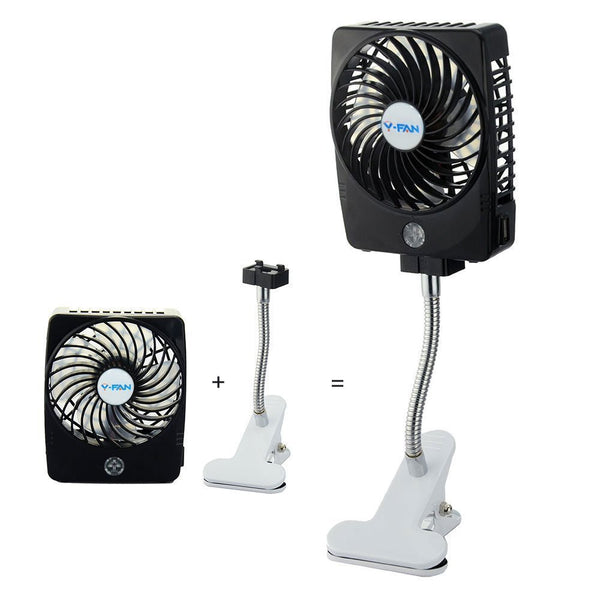 Ventilador personal con clip de 3 velocidades.