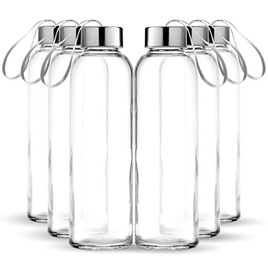 Chef’s Star 6 Pack Glass Water Bottles