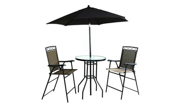 Folding Bar-Height Patio Set with Table and Umbrella