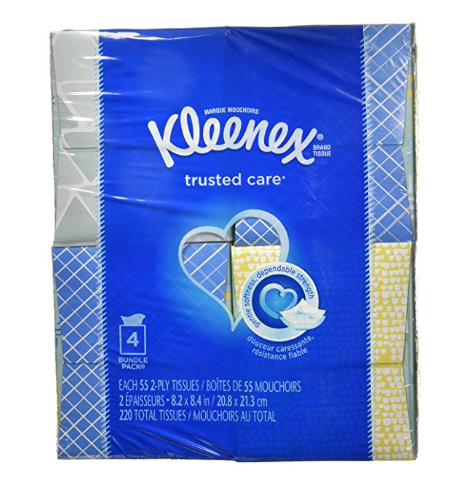 4 cajas cúbicas de pañuelos Kleenex