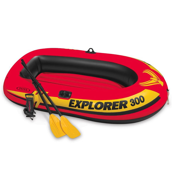 3-Person Inflatable Boat Set with French Oars and High Output Air Pump