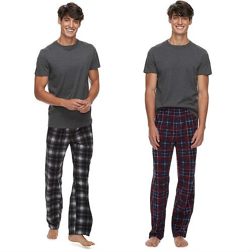 Men's 2-pack Patterned Microfleece Lounge Pants (8 Colors)