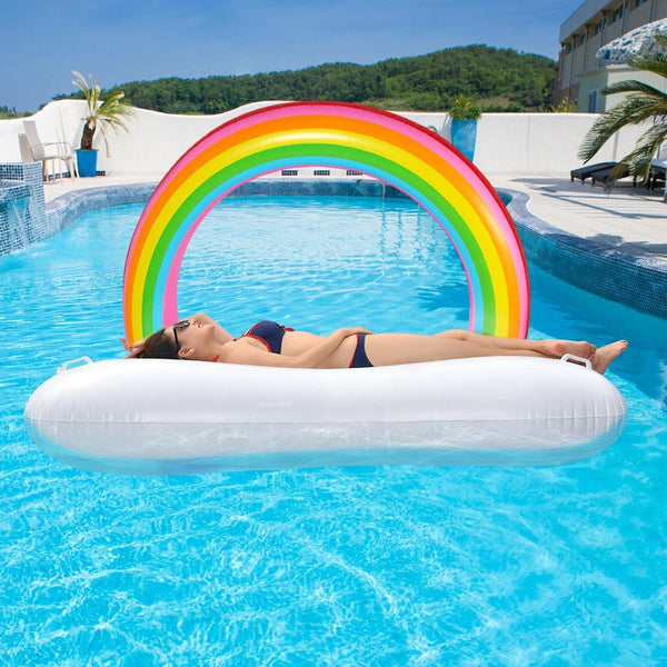 Inflatable Rainbow Cloud Pool Float