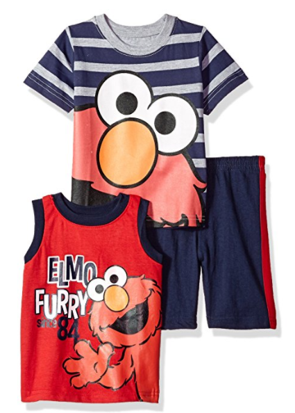 Sesame Street Baby Boys' 3 Piece Elmo Short Set