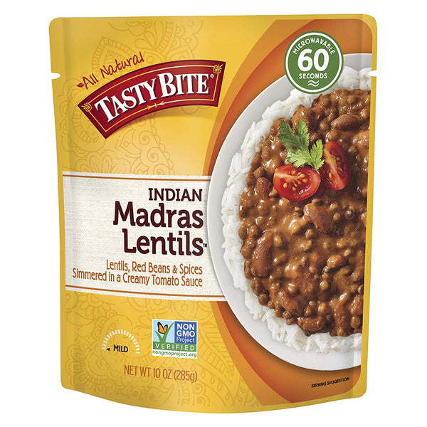 Paquete de 6 lentejas Madrás Tasty Bite Indian Entree de 10 onzas