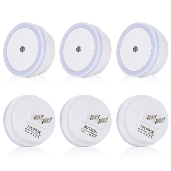 Pack of 6 LED night lights with dusk to dawn sensor