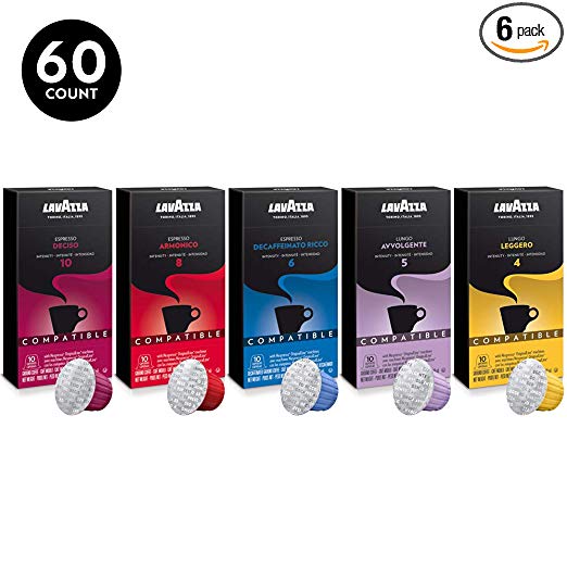 60 Variety Pack Of Lavazza Nespresso Compatible Capsules