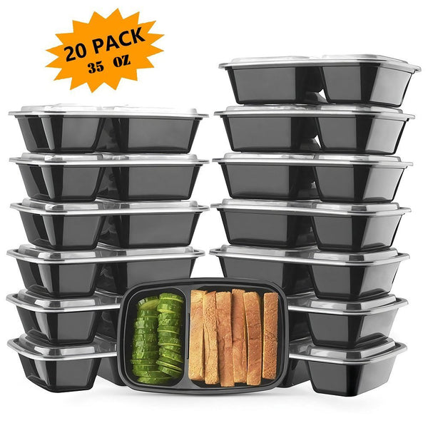 Pack of 20 meal prep containers