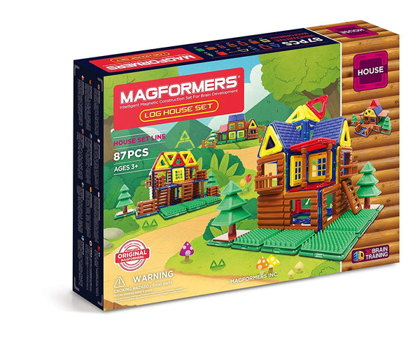 Magformers Log Cabin Juego de construcción de 87 piezas