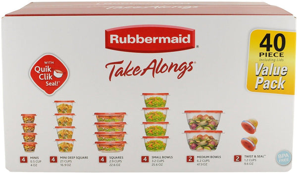 Set of 40 Rubbermaid containers