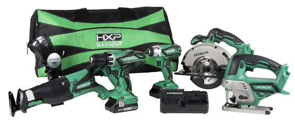 6 piece Hitachi 18V Cordless Combo Kit