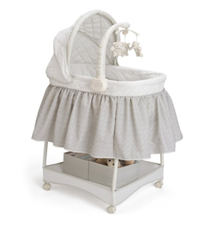 Delta Children Deluxe Gliding Bassinet, Silver Lining