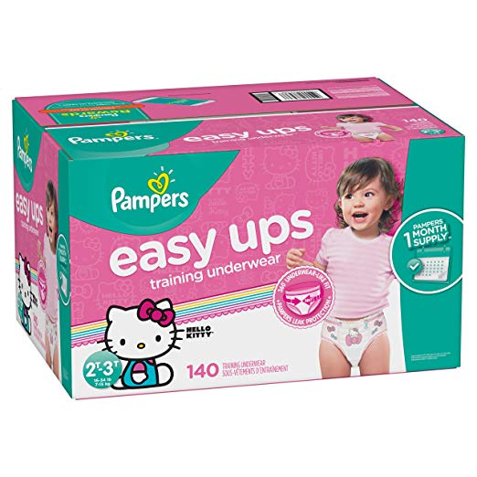 Pantalones de entrenamiento Pampers Easy Ups de 140 unidades para niñas y niños