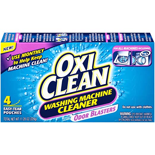 OxiClean Washing Machine Cleaner with Odor Blasters, 4 Count