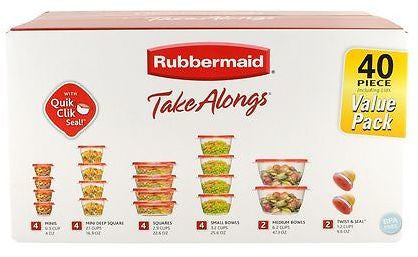 40 Piece Rubbermaid Containers